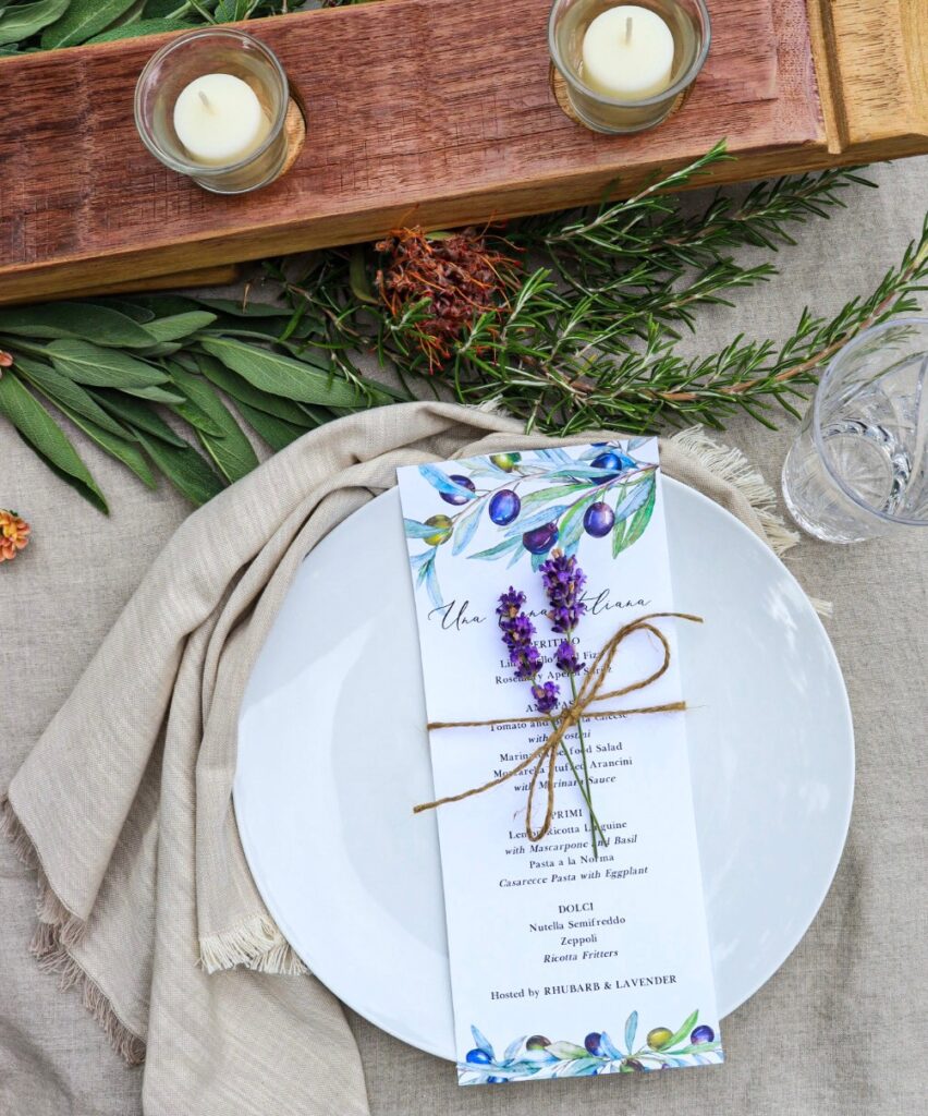 Rustic Italian Menu