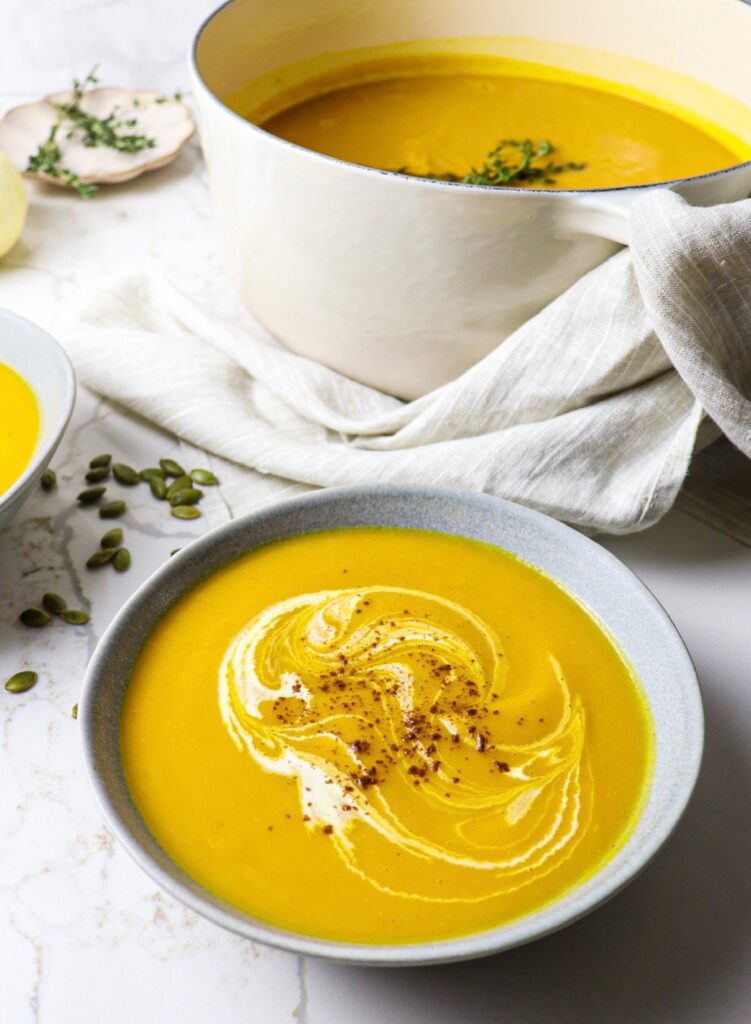 Bowl of butternut squash soup
