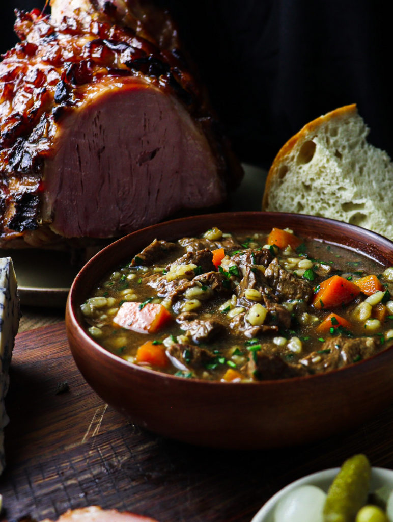 beef stout and barley soup, hobbit lunch, the prancing pony inn