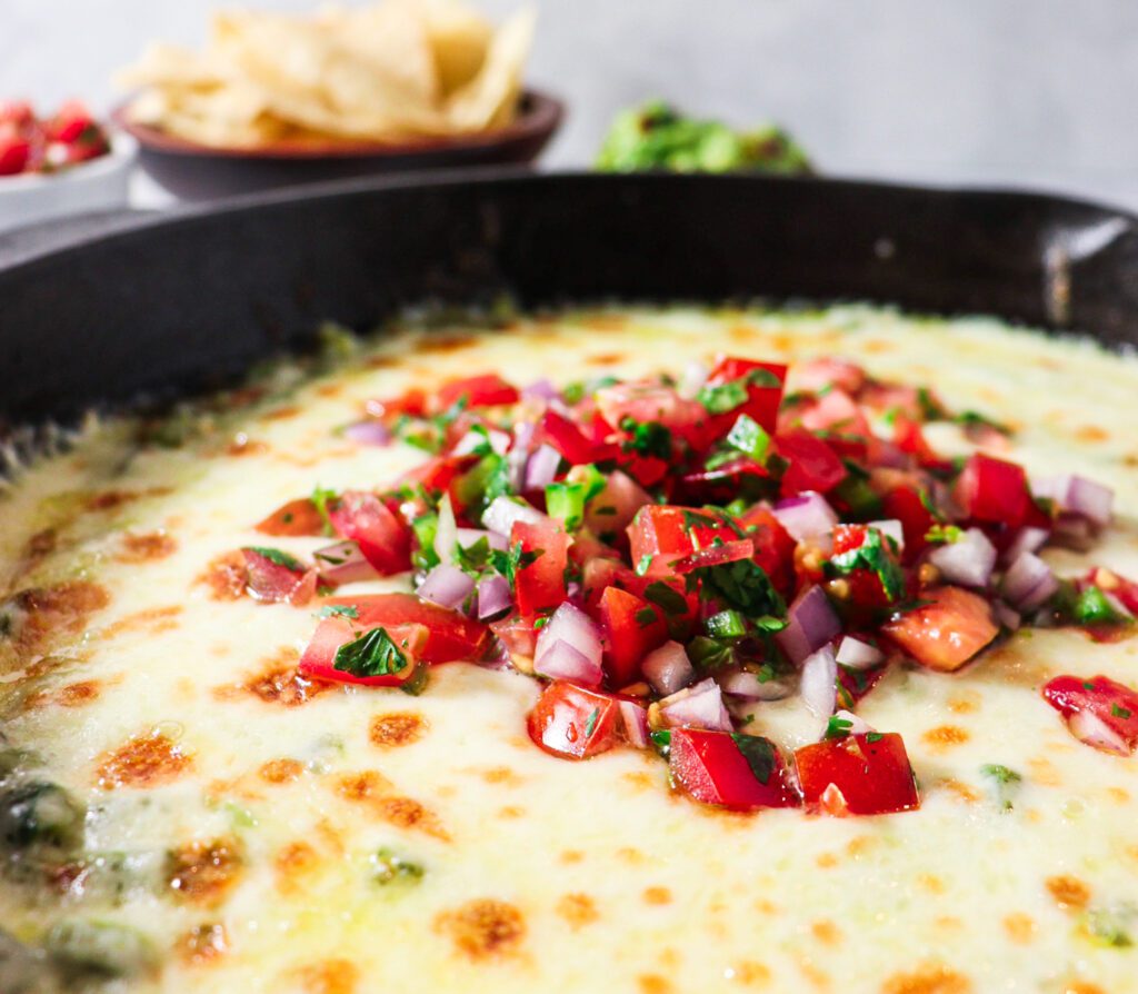 roasted poblano queso fundido