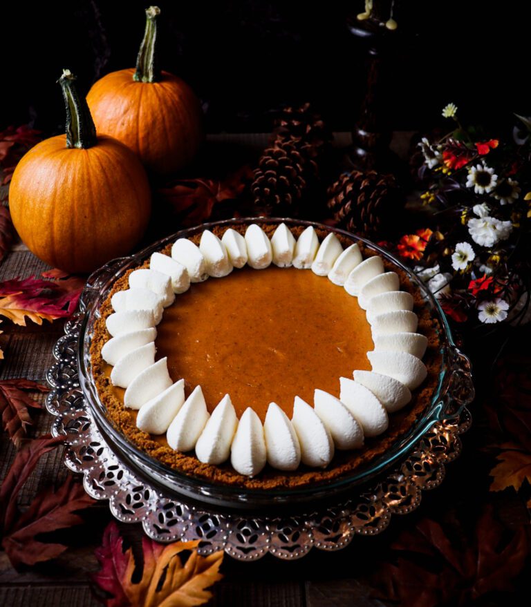 Pumpkin Cheese Pie with Gingersnap Crust