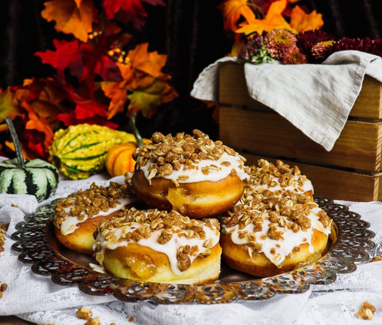 Peach Crisp Filled Doughnuts