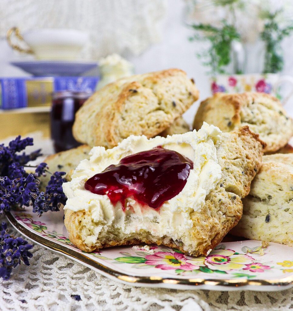 scones with clotted cream and jam
lavender scones