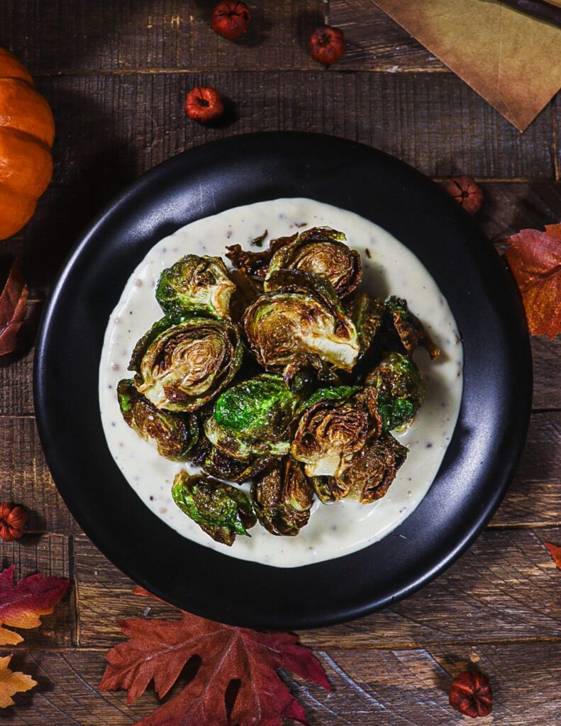 fried brussels sprouts, mustard aioli, hogwarts recipes, harry potter feast
