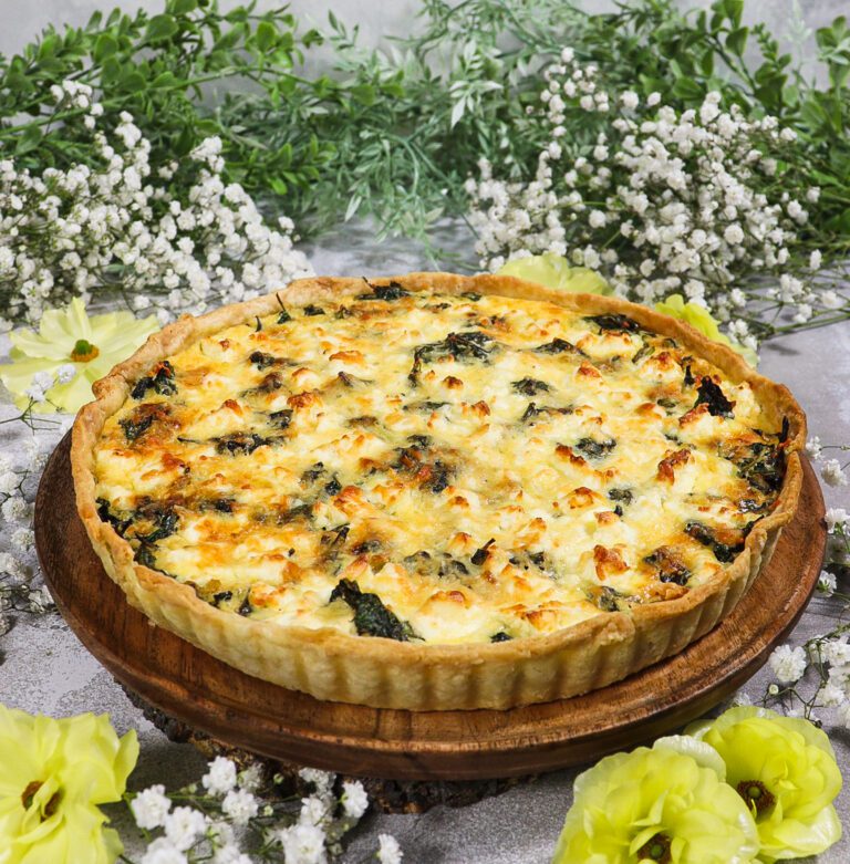 dandelion greens and feta tart, best dandelion greens recipe