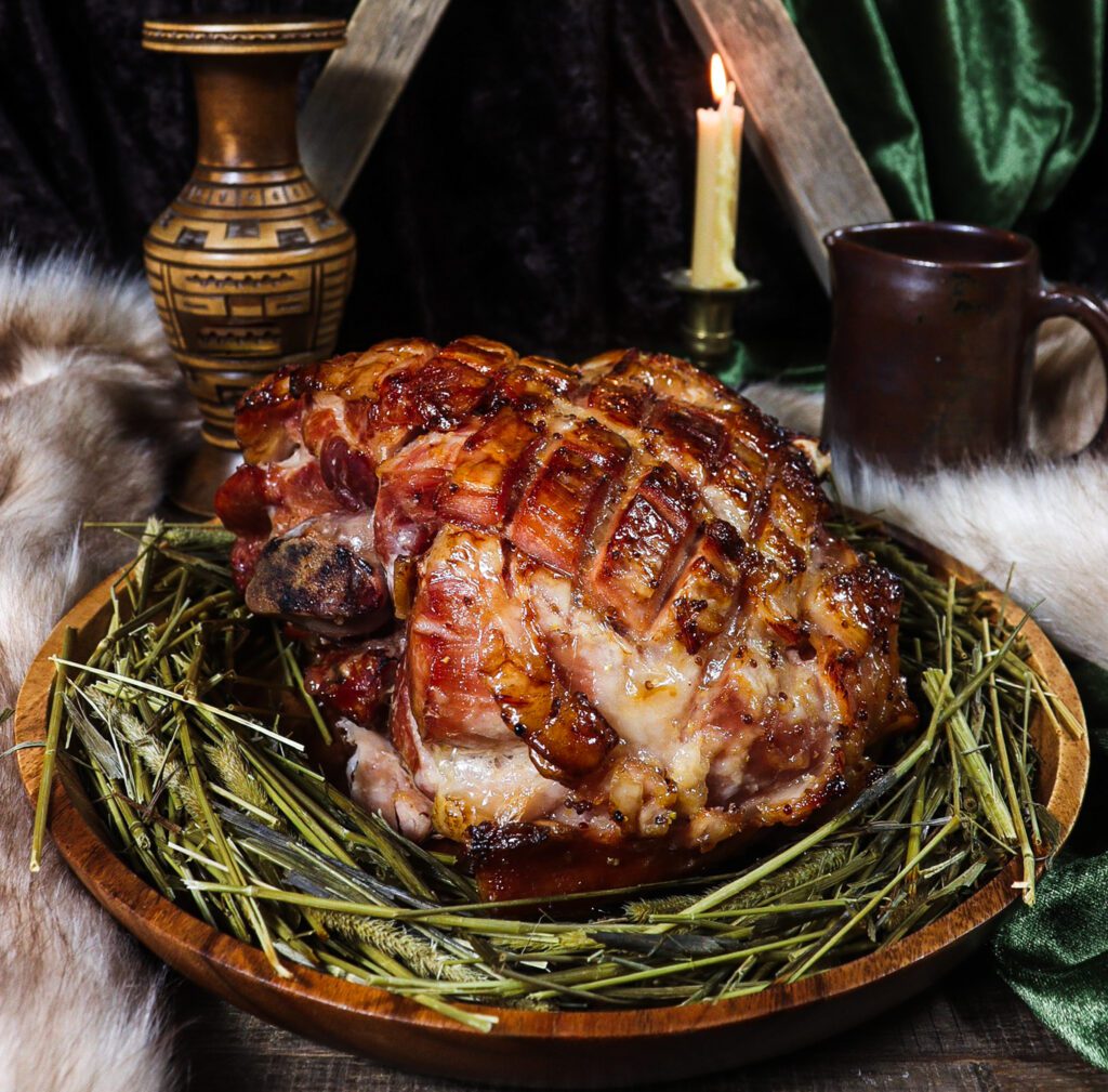 mead glazed ham baked in hay