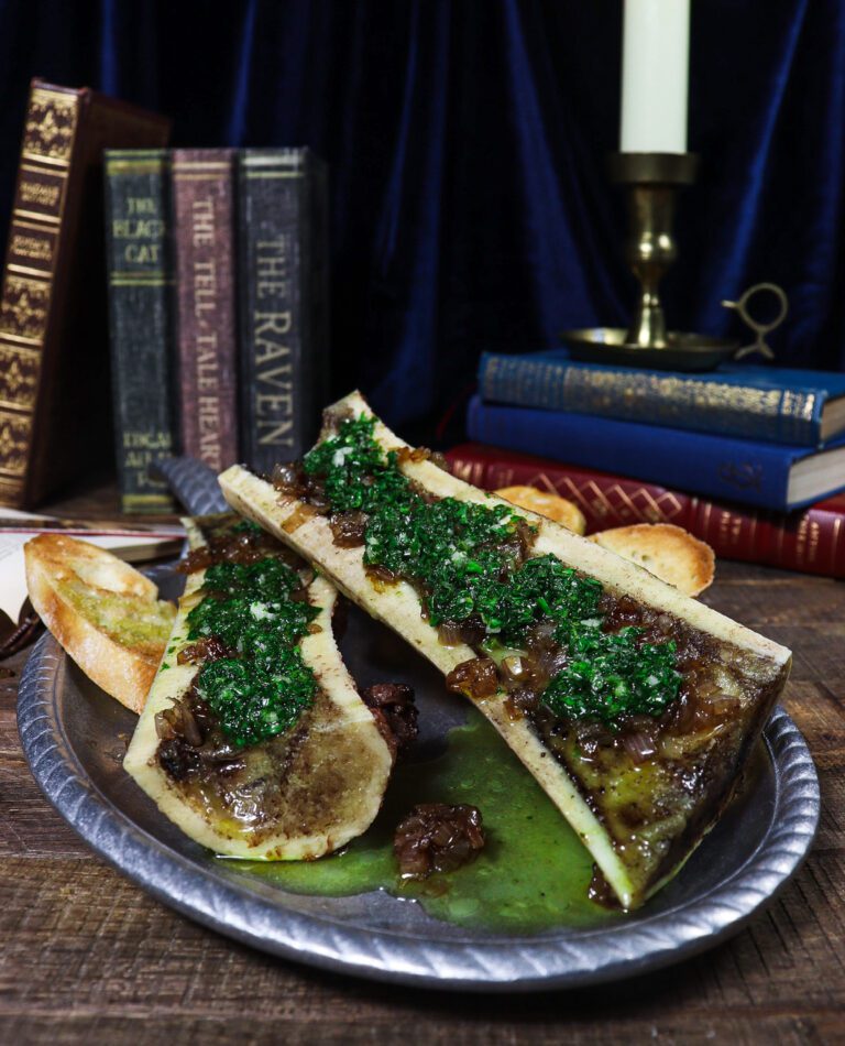 Roasted Bone Marrow with Caramelized Shallots and Gremolata