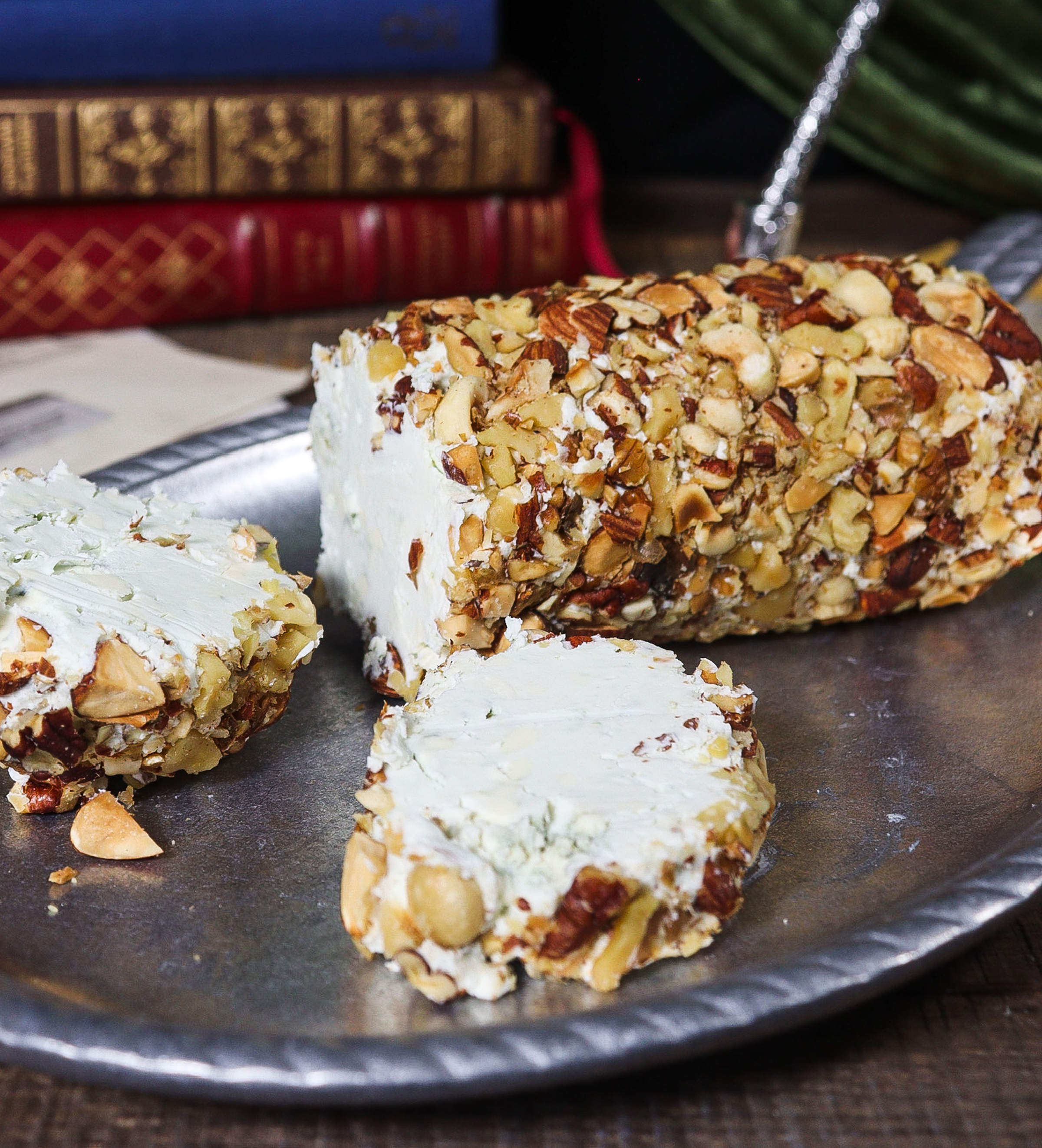 blue cheese nut log, murder mystery dinner recipes