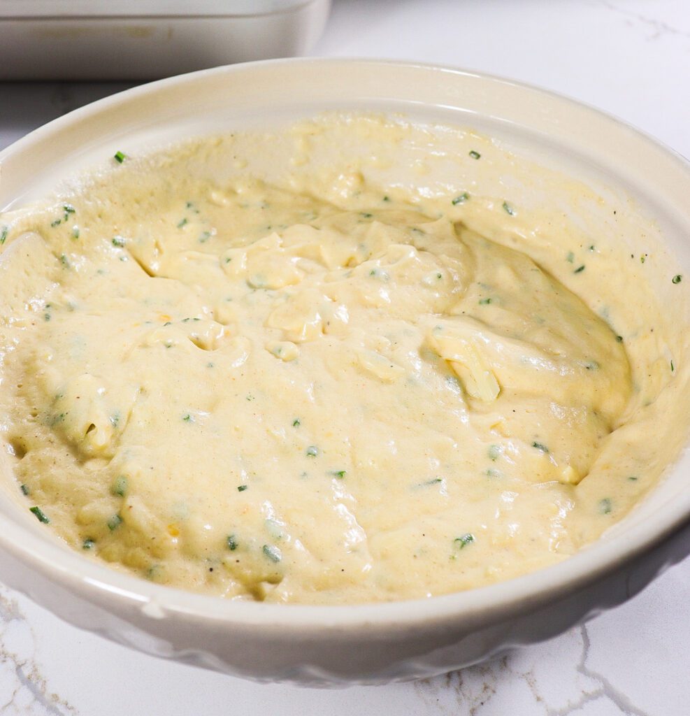 cheese and chive souffle recipe, gruyere bechamel