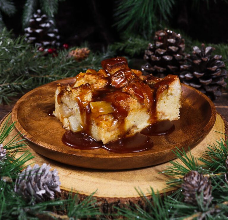 Cardamom Pear Bread Pudding