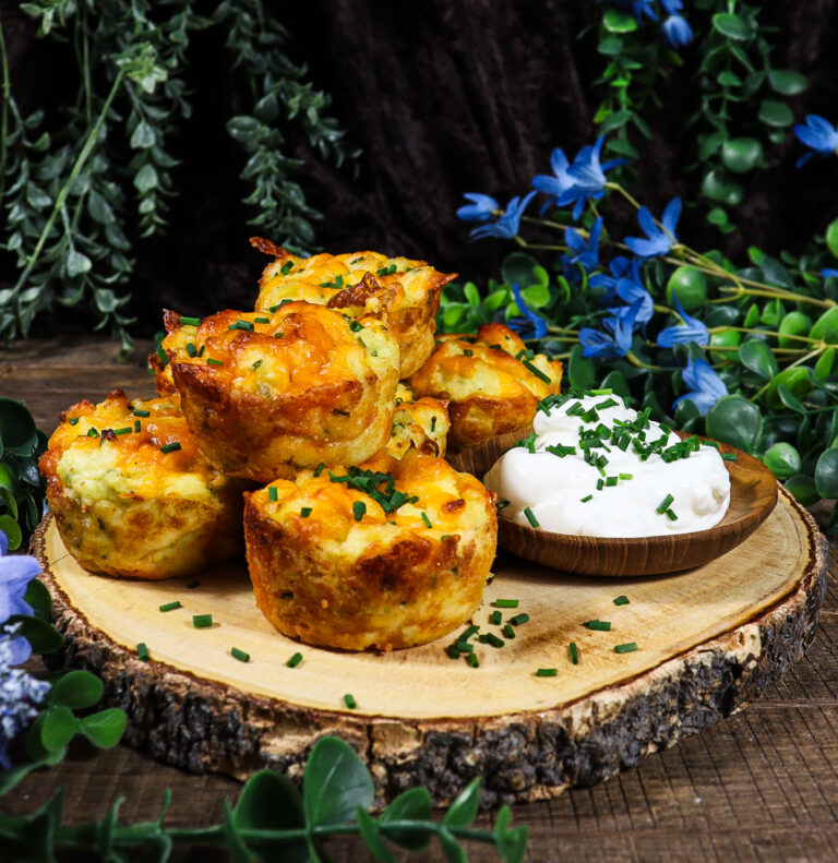 cheese and chive potato puffs, alice in wonderland food