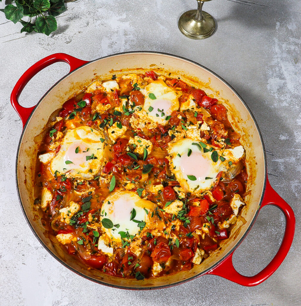 tomato egg bake recipe, lord of the rings breakfast recipe, tomato feta eggs bake