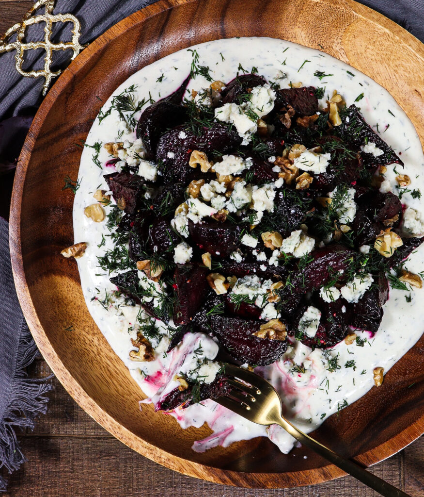 roasted beets with blue cheese, beets with yogurt, dwarven food