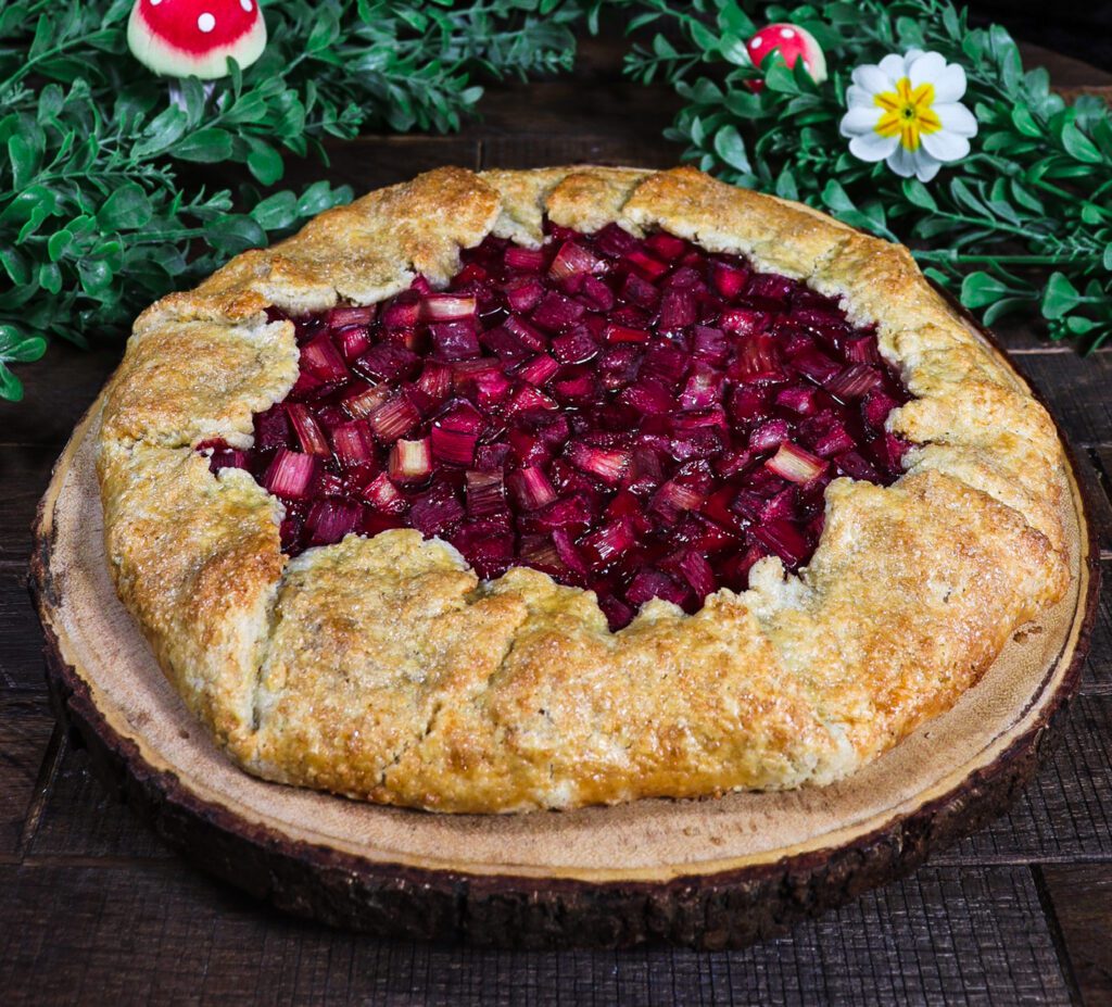 rhubarb tart with oat crust, oat crust pastry, hobbit recipe