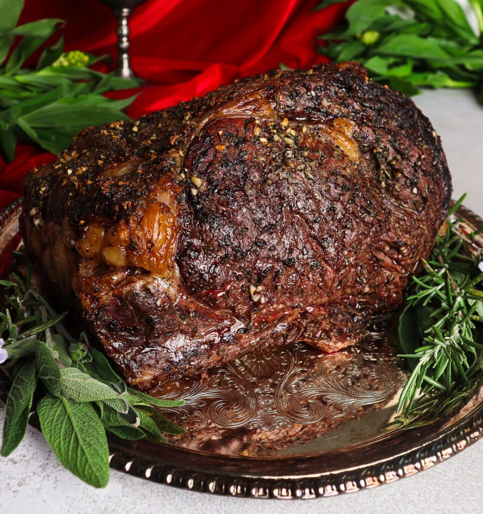 medieval themed dinner, herb roasted prime rib, bone in prime rib recipe