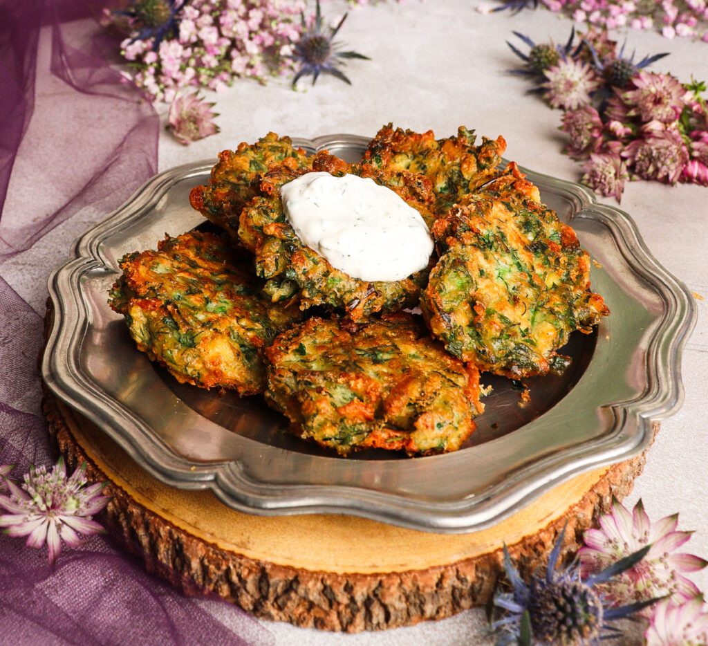 crispy herb fritters, medieval food recipes,