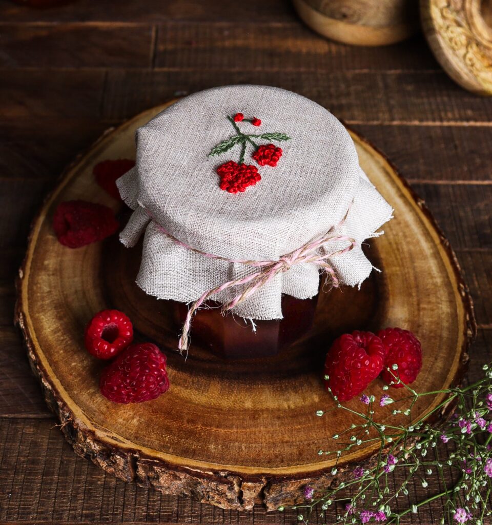 raspberry lavender jelly, hobbit pantry, cottagecore jam