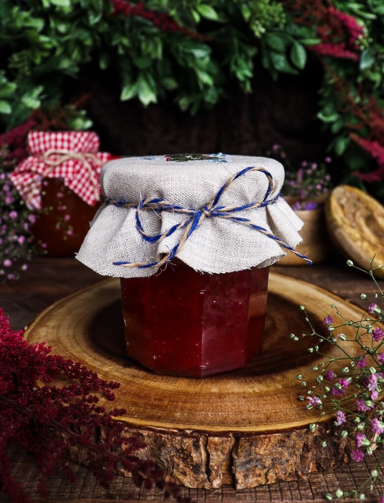 spiced rhubarb jam, hobbit recipes, homemade rhubarb jam