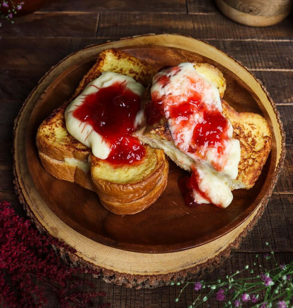 rhubarb custard french toast, hobbit recipes