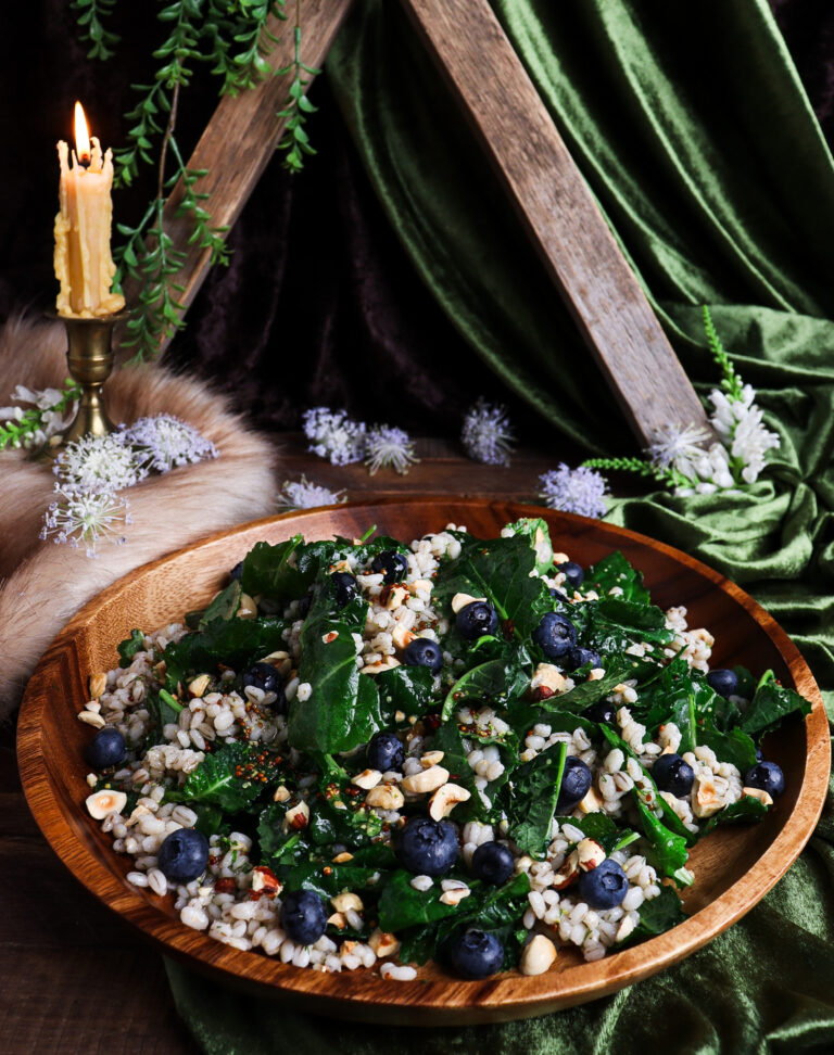 Barley Kale and Blueberry Salad