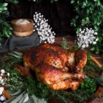 roast chicken with mushroom gravy, hobbit dinner
