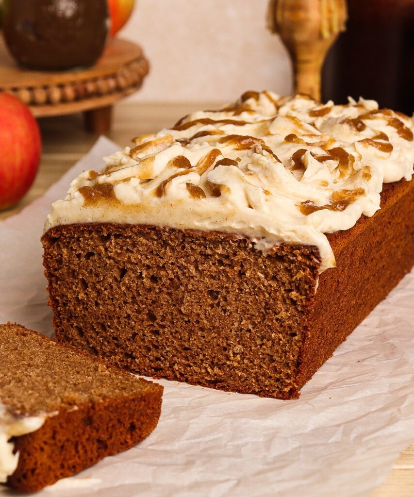 spiced apple butter loaf, hobbit dessert recipes, apple butter loaf cake