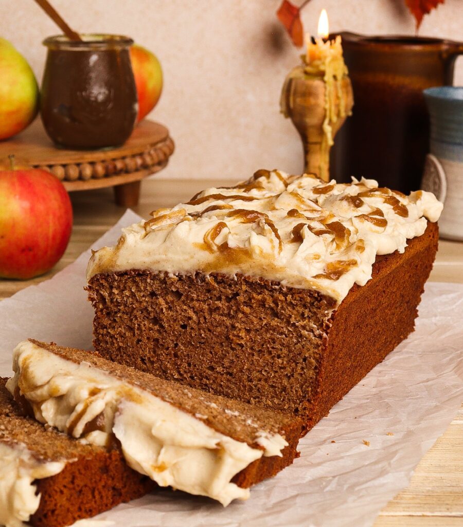 spiced apple butter loaf, hobbit dessert recipes, apple butter loaf