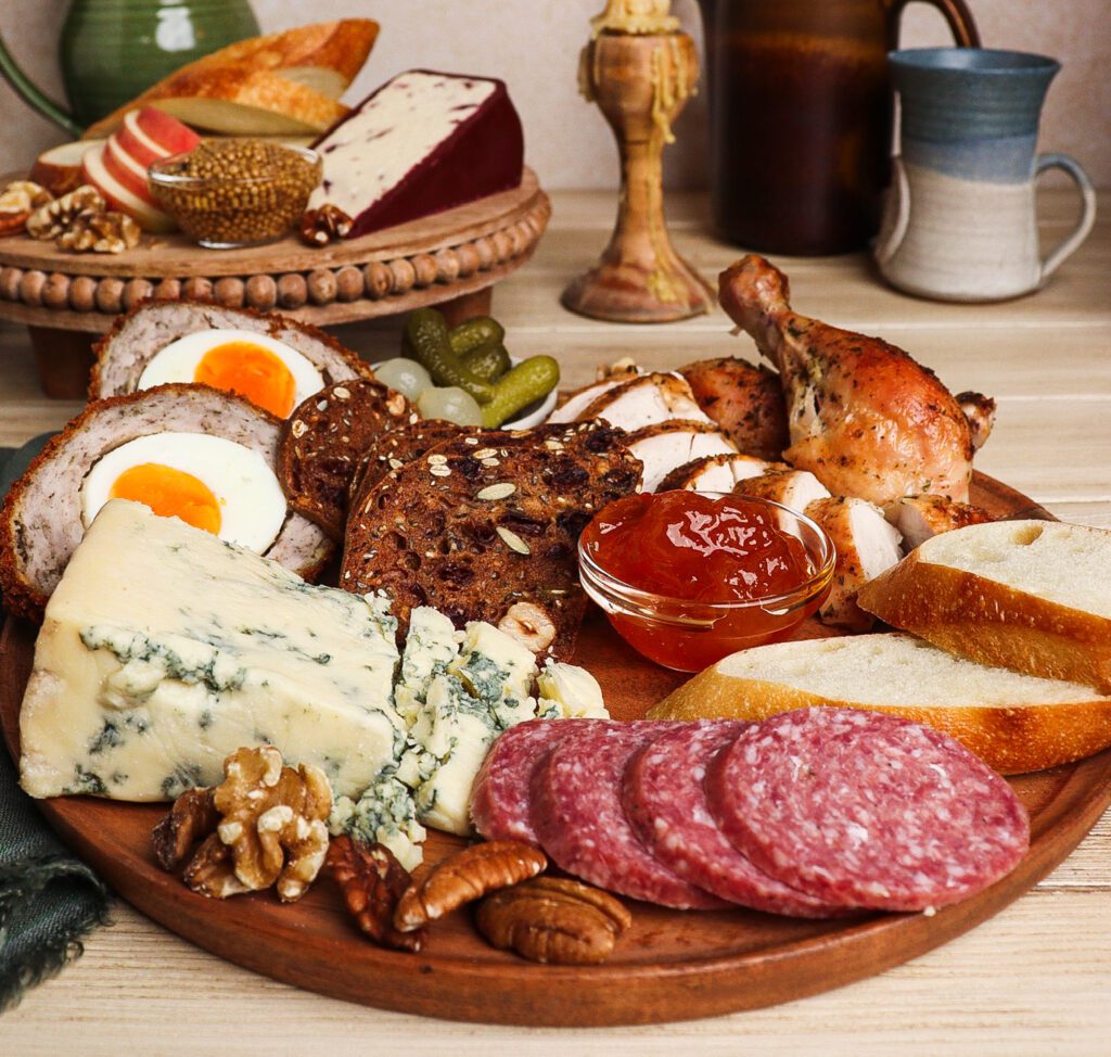 ploughmans lunch ideas, british charcuterie board