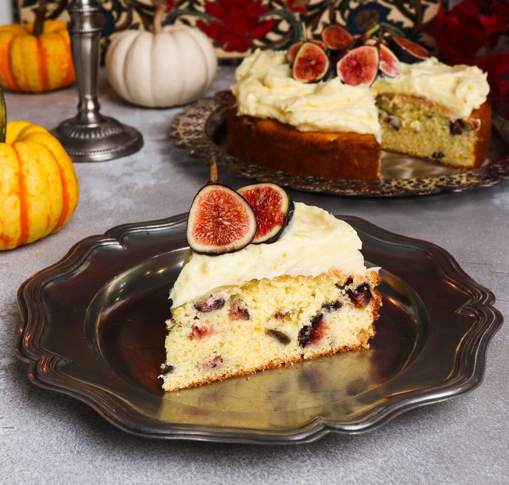 orange cardamom fig cake, middle earth dessert recipe