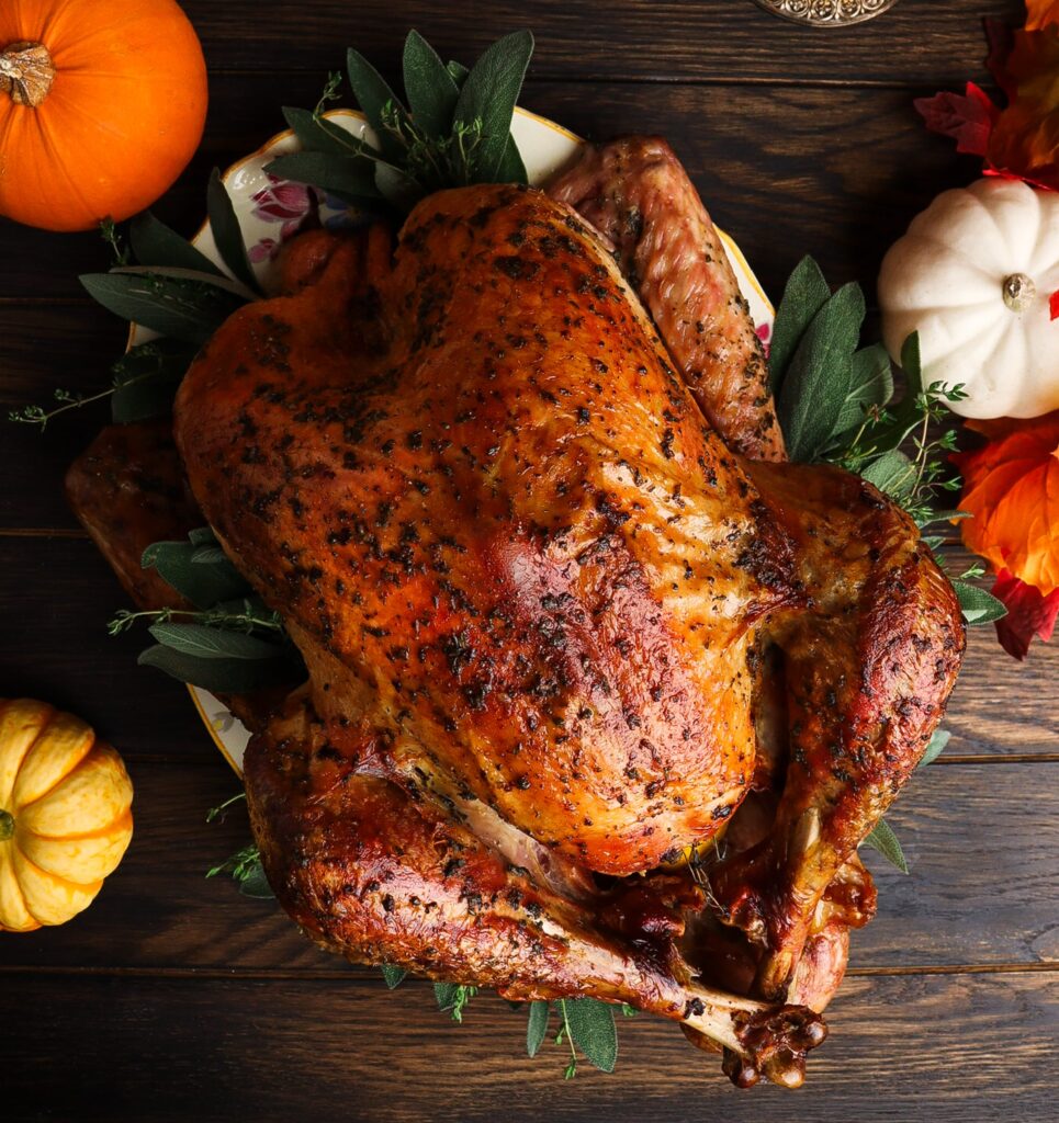 herb butter roast turkey, sleepy hollow recipes, butter and herb roasted turkey