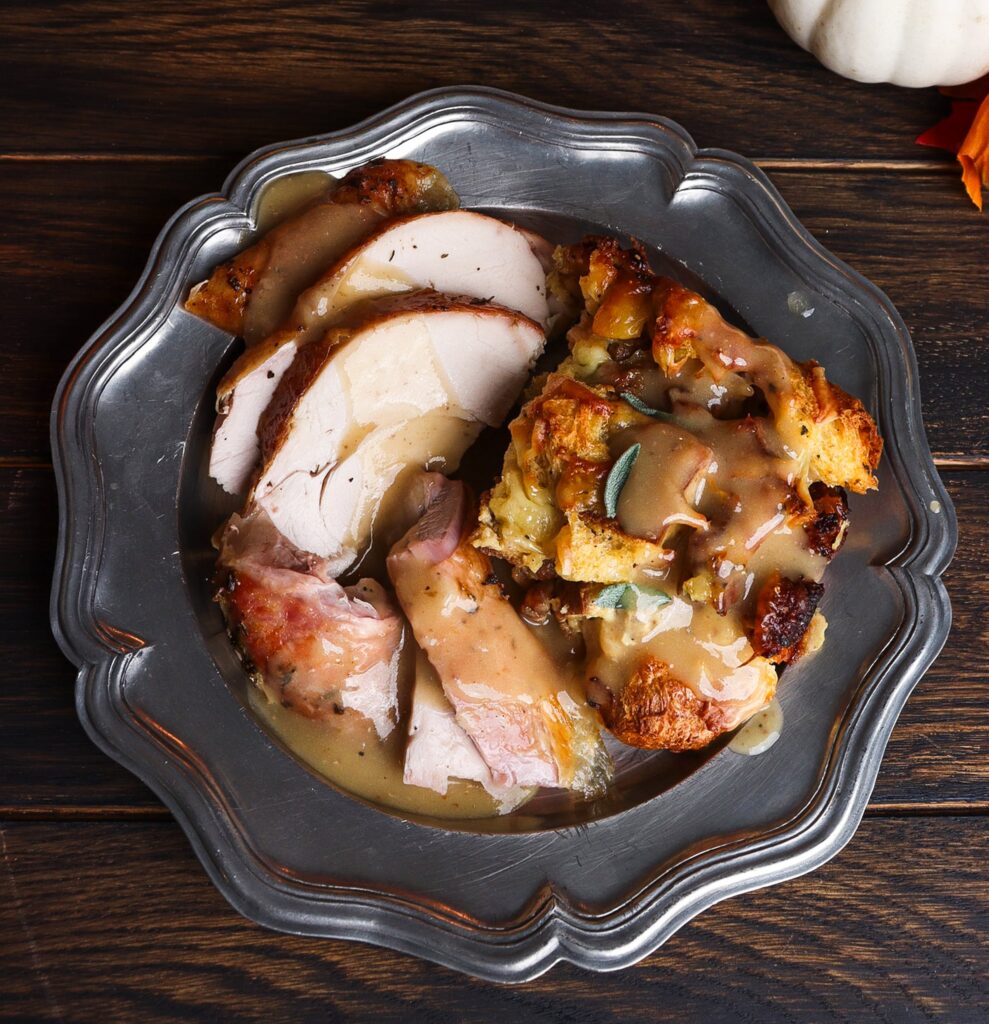 herb butter roast turkey, garlic herb butter roast turkey recipe, sleepy hollow recipes