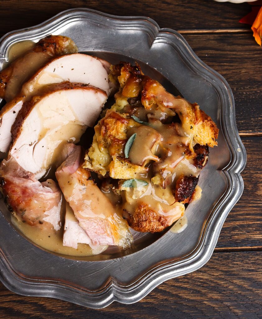 savory bread pudding thanksgiving, sausage apple and sage bread pudding