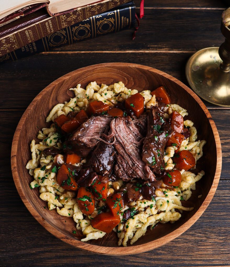 beef and spaetzle, fried spaetzle, frankenstein recipes