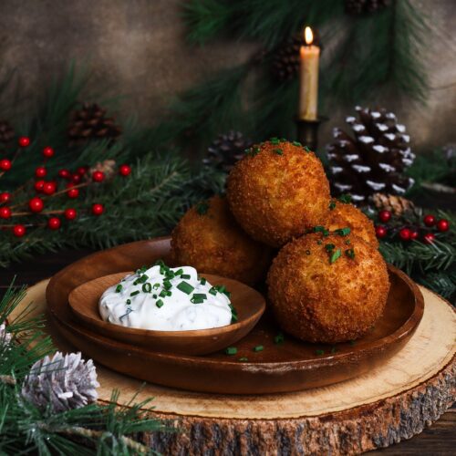 cheesy mashed potato croquettes, winter appetizer