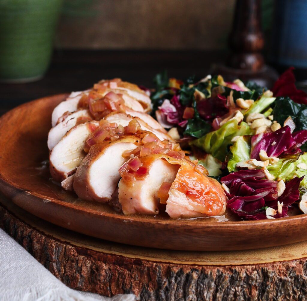 roasted chicken with winter vegetables, dry brine chicken