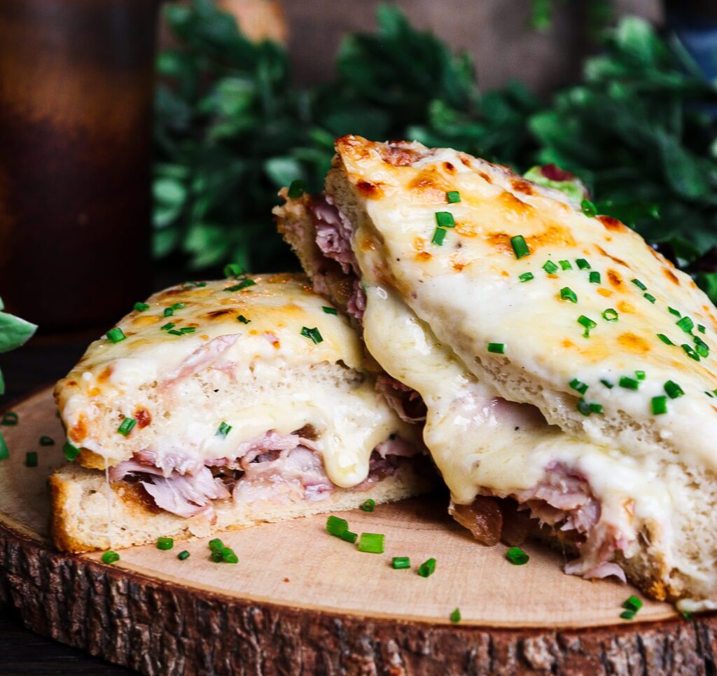 croque monsieur with apple shallot jam, shallot jam recipe, cozy winter lunch