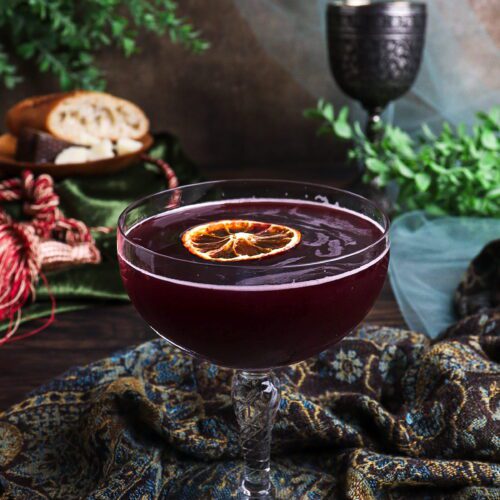 iocane powder cocktail, princess bride recipes, orange pomegranate campari spritz
