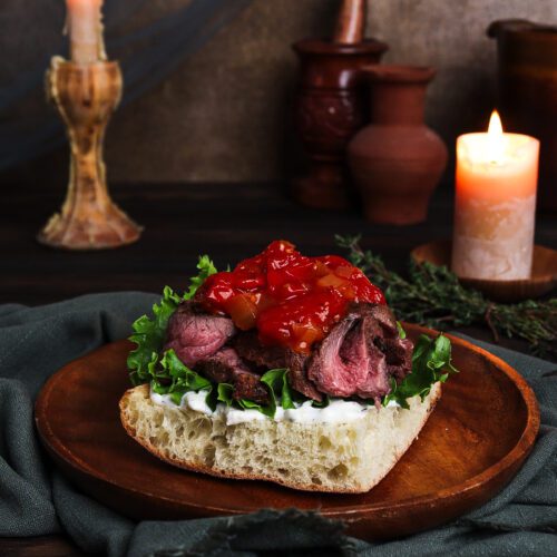 grilled lamb sandwich, cherry tomato jam, princess bride recipes